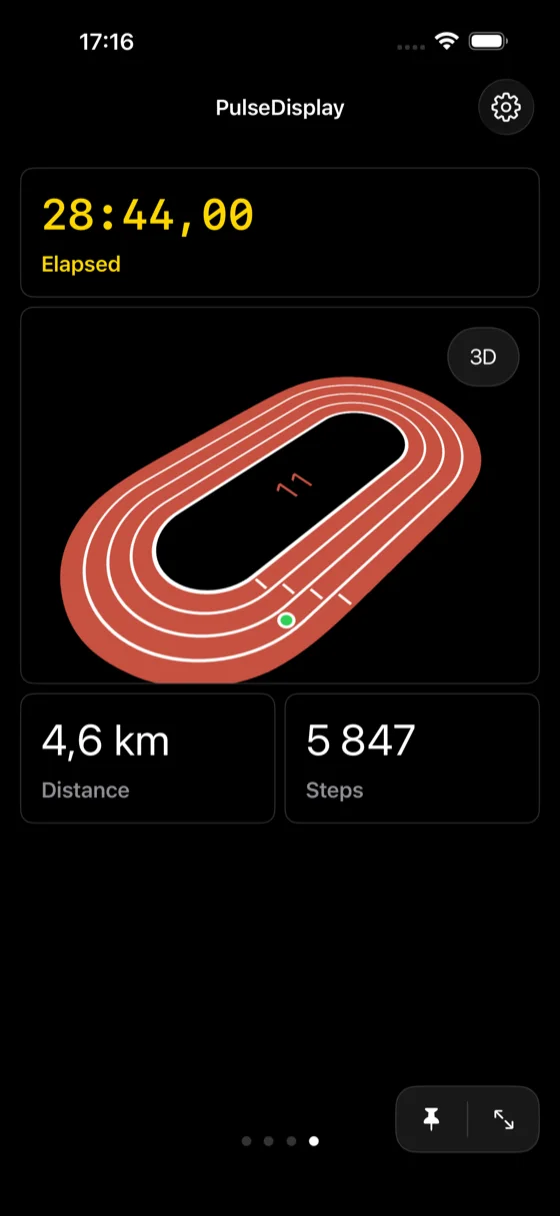 PulseDisplay lap counter and distance tracker